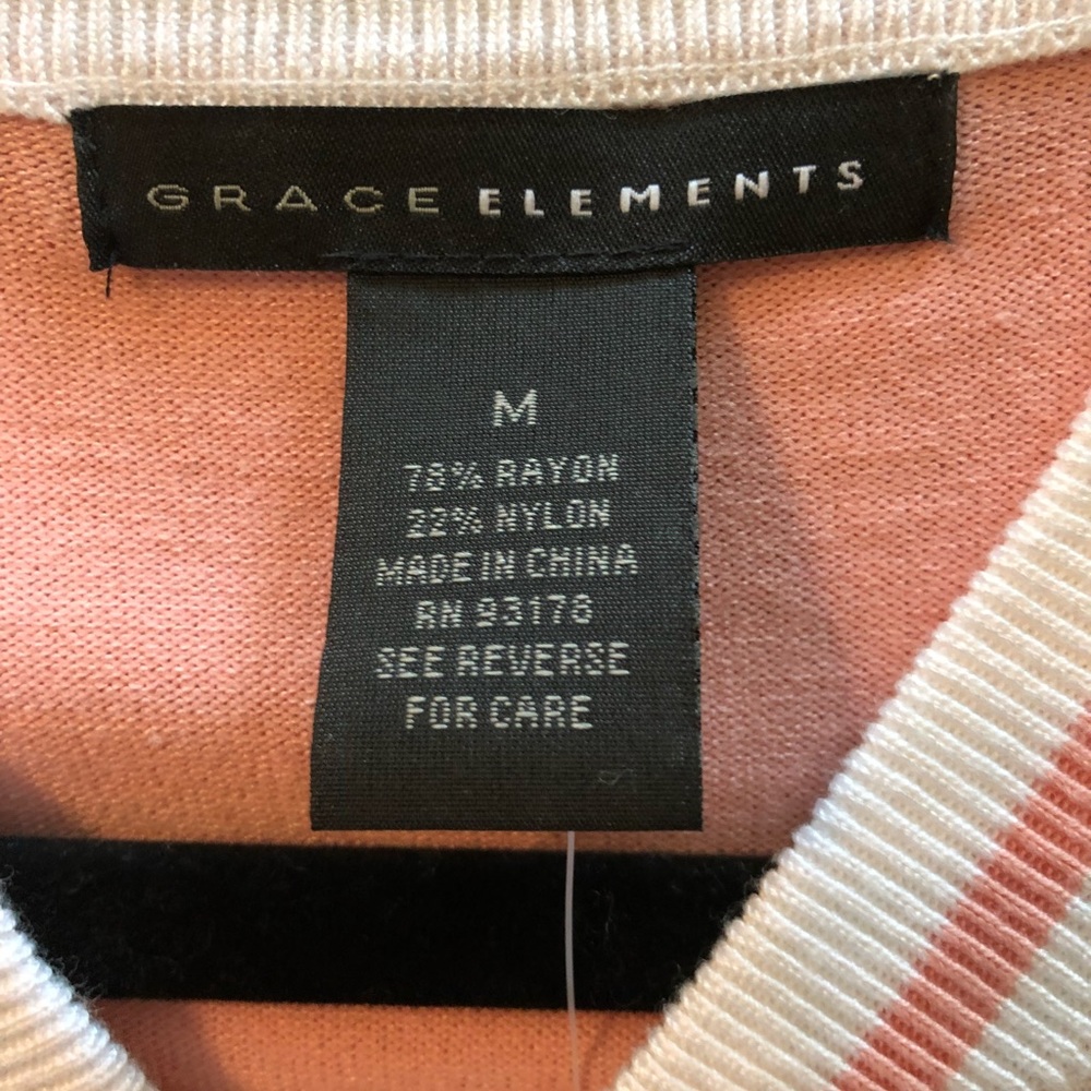 Grace Elements Pink W/ White Stripes Jacket - Picture 3 of 4